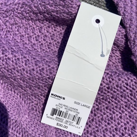 Purple Cable Knit Sweater - Picture 4 of 4